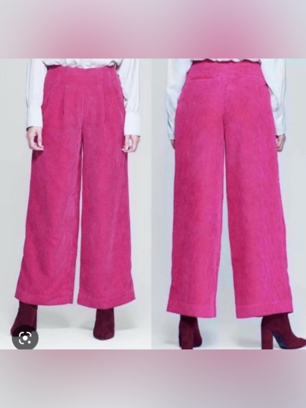 (B5)  NWOT Prologue Pink Corduroy Wide Leg Pants Size 6 High Rise Trouser
